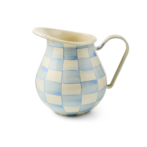 Mackenzie Childs Sky Check Pitcher