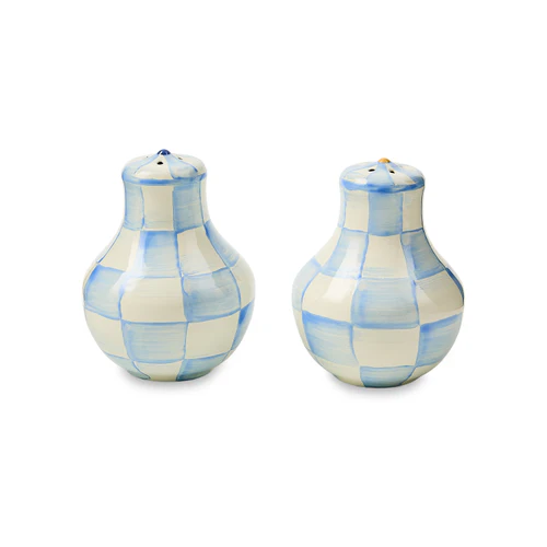 Mackenzie Childs Sky Check Salt & Pepper Shakers