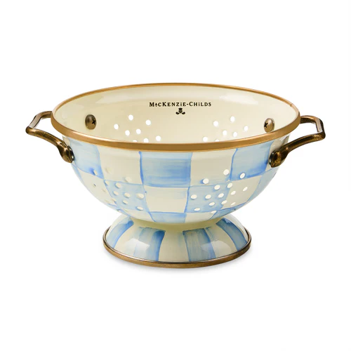 Mackenzie Childs Sky Check Small Colander