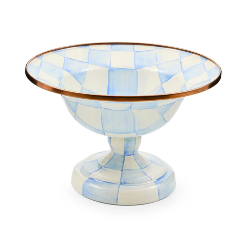 Mackenzie Childs Sky Check Small Compote