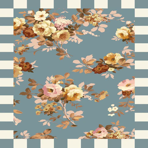 Slate Wild Rose 2’ X 3’ Washable Rug