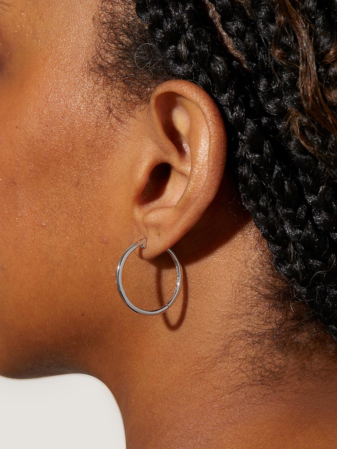 Slim Endless Hoops - Lo Medium Silver - Image 2