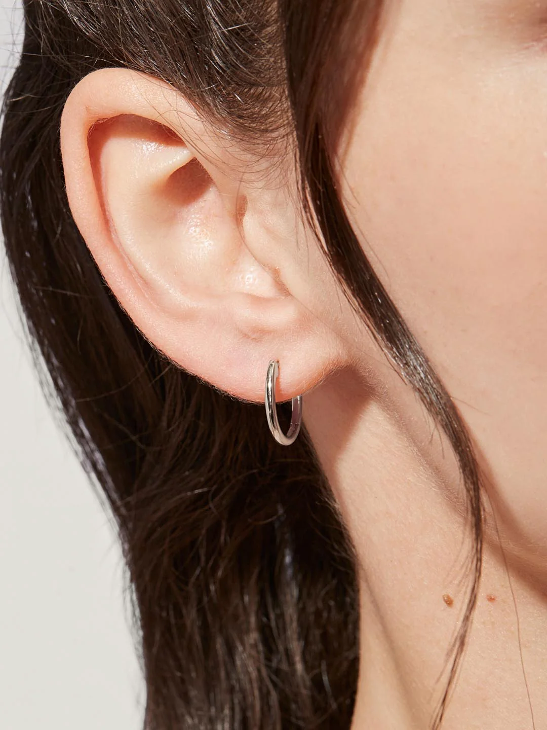 Slim Endless Hoops - Lo Small Silver - Image 2