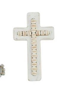 SMALL BEADED WOOD CROSS