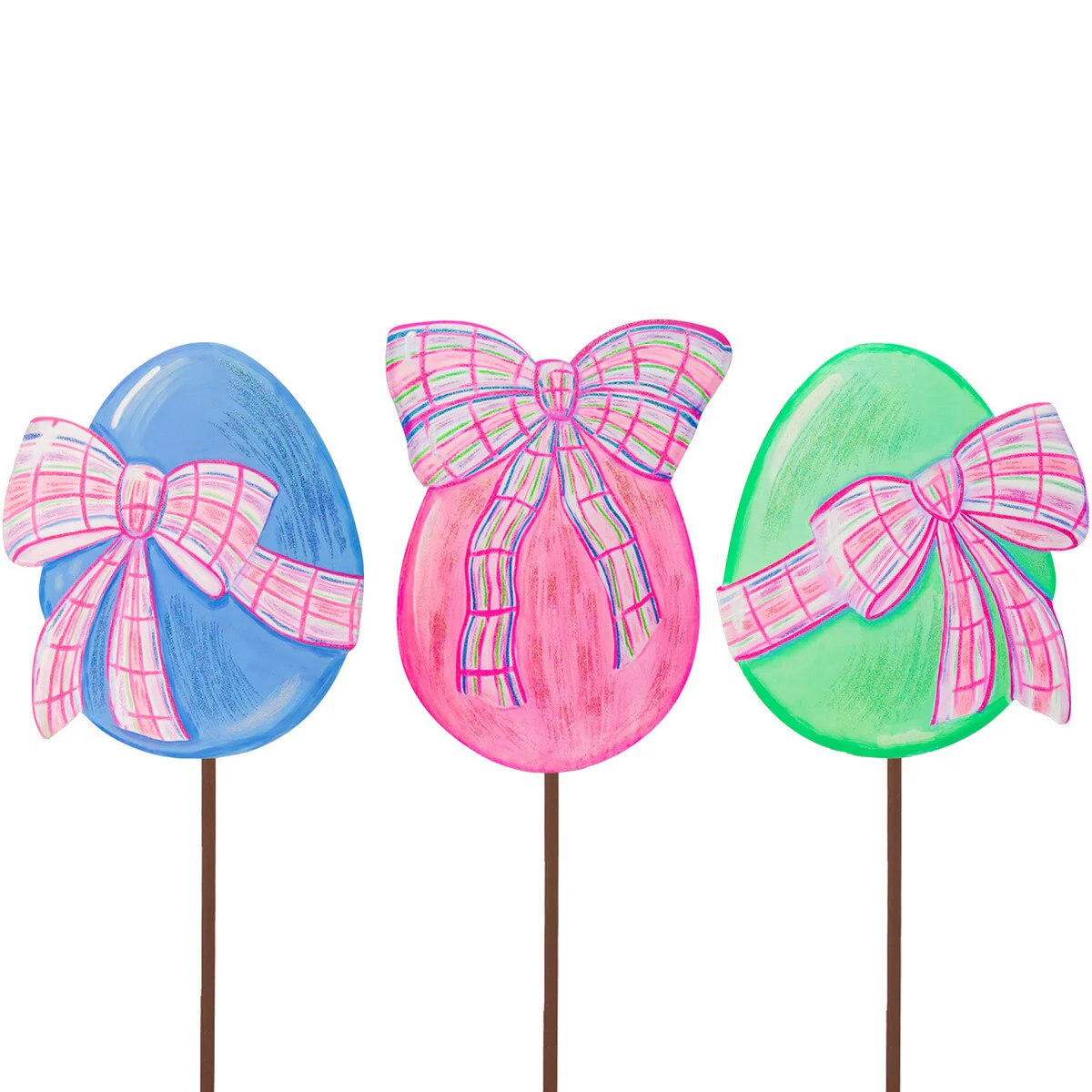 Small Egg with Plaid Bow - Sold Individually