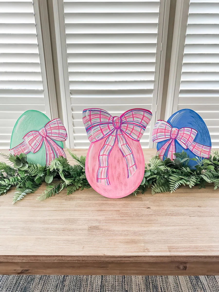 Small Egg with Plaid Bow - Sold Individually - Image 2