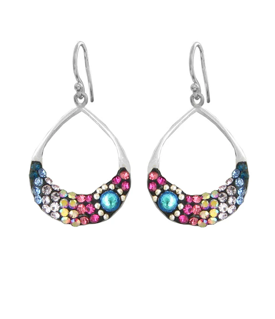 Small Open Hoop Drop Earrings - Image 3
