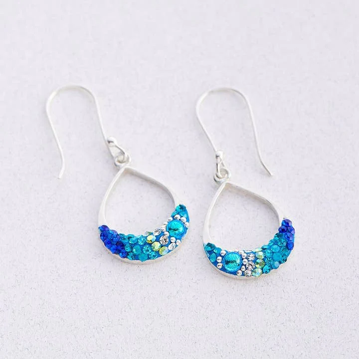 Small Open Hoop Drop Earrings - Image 4