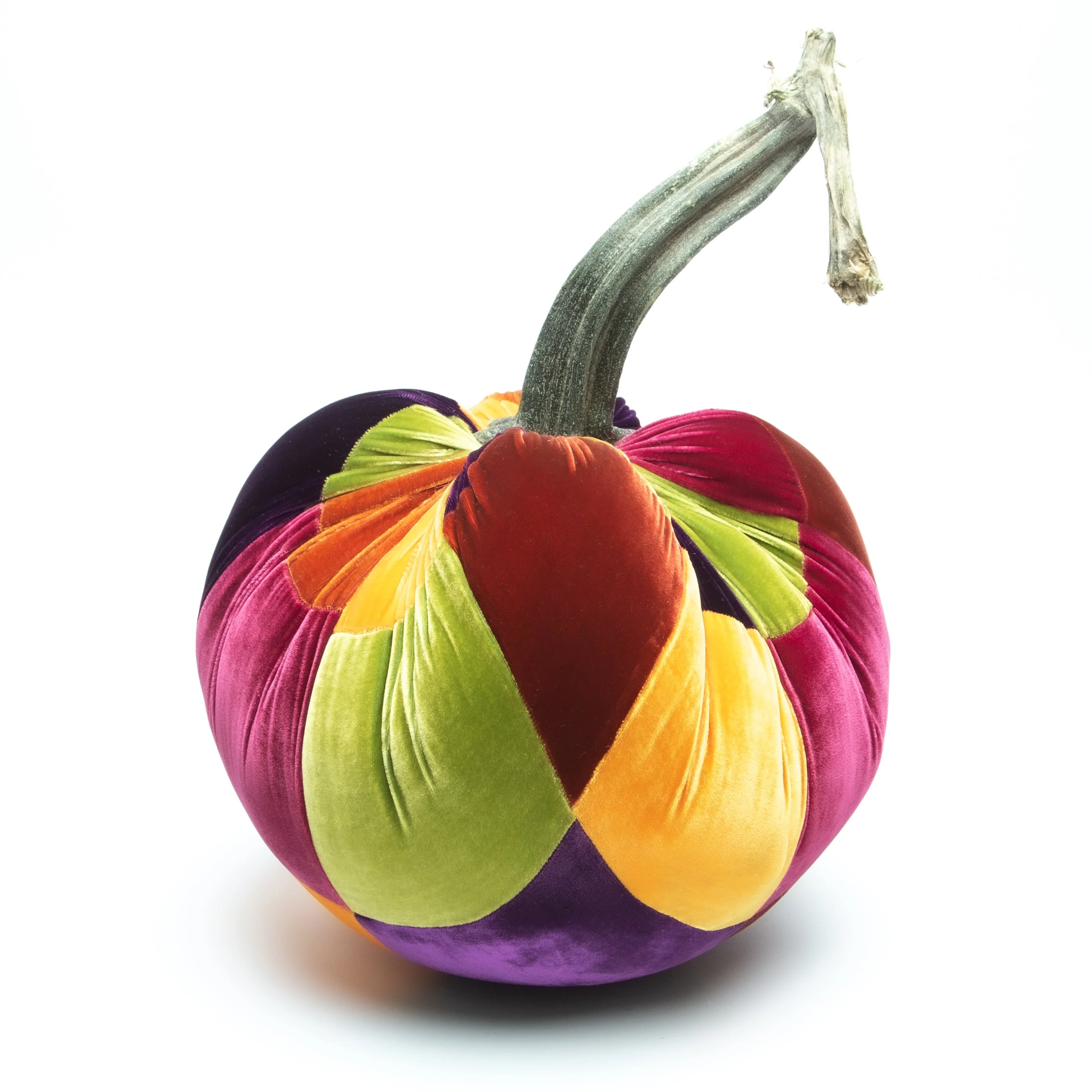 Small Patchwork Velvet Pumpkin - Image 4