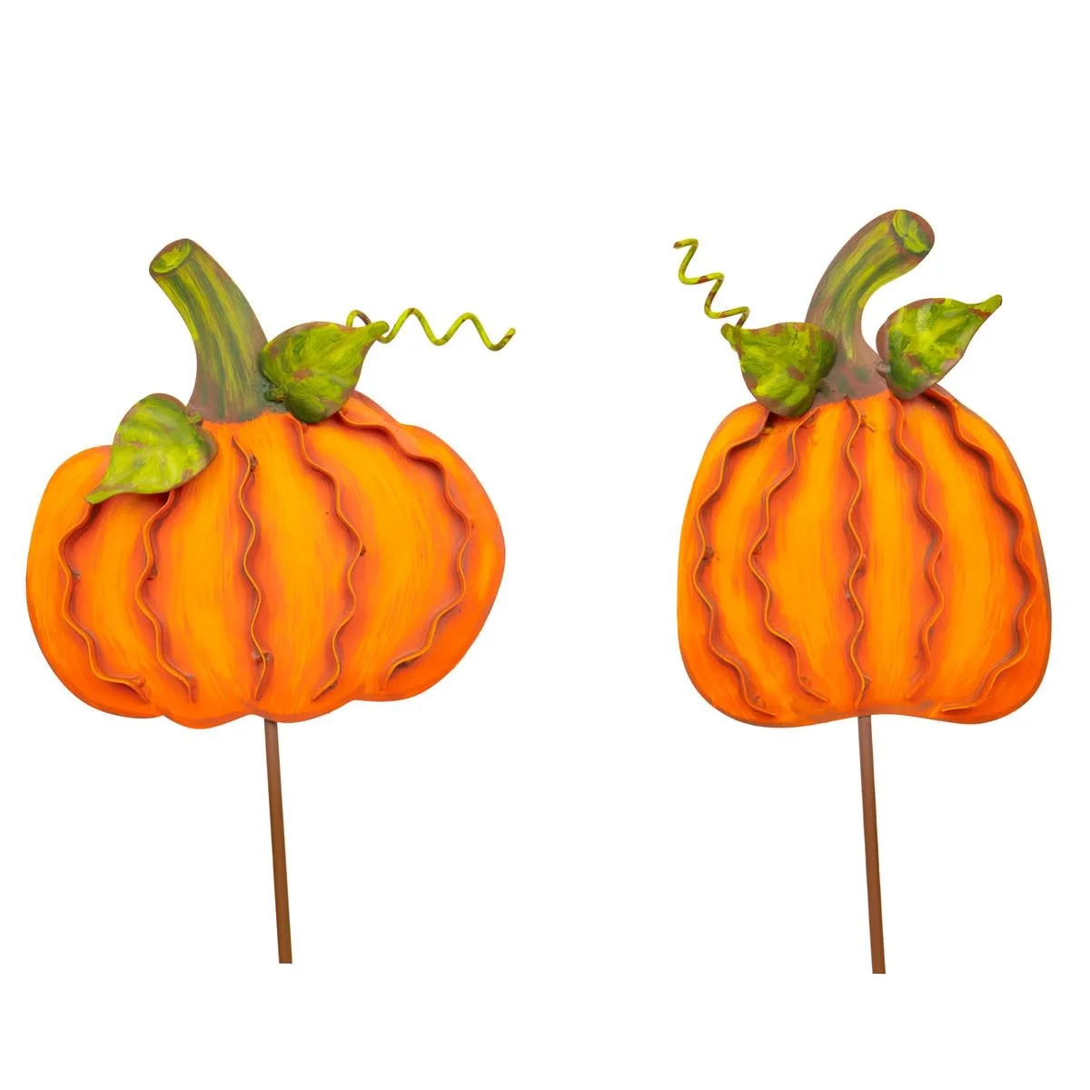 Small Ribbon Pumpkins Orange - Sold Individually