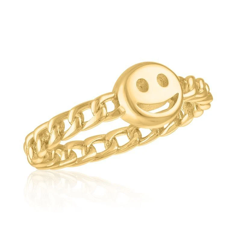 Smiley Face Gold Layers Rings - Image 3