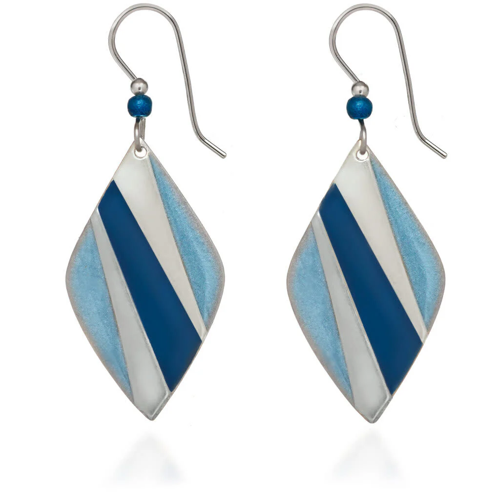 Soft Diamond Color‑Block Earrings