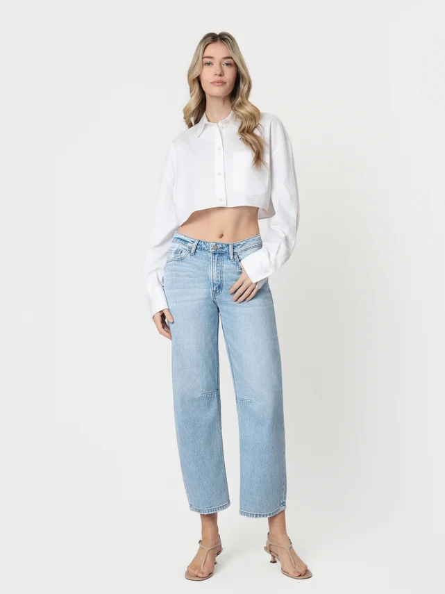 Kate High Rise Light Wash Wide Barrel Jeans