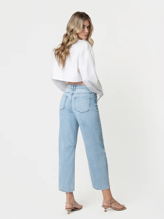 Kate High Rise Light Wash Wide Barrel Jeans - Image 6