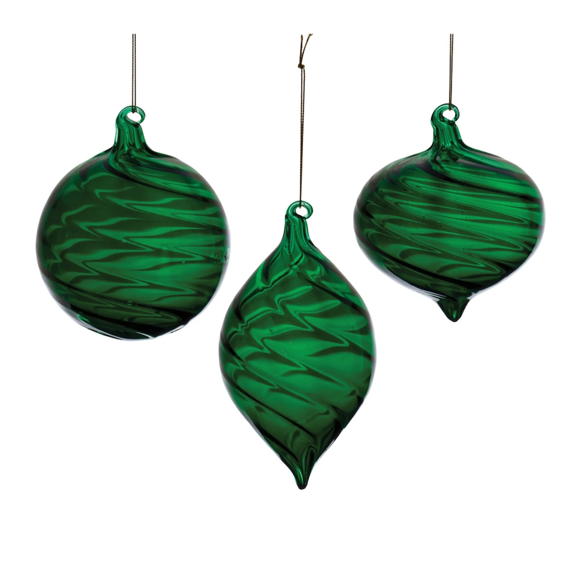Spiral Pattern Glass Ornament - Image 2