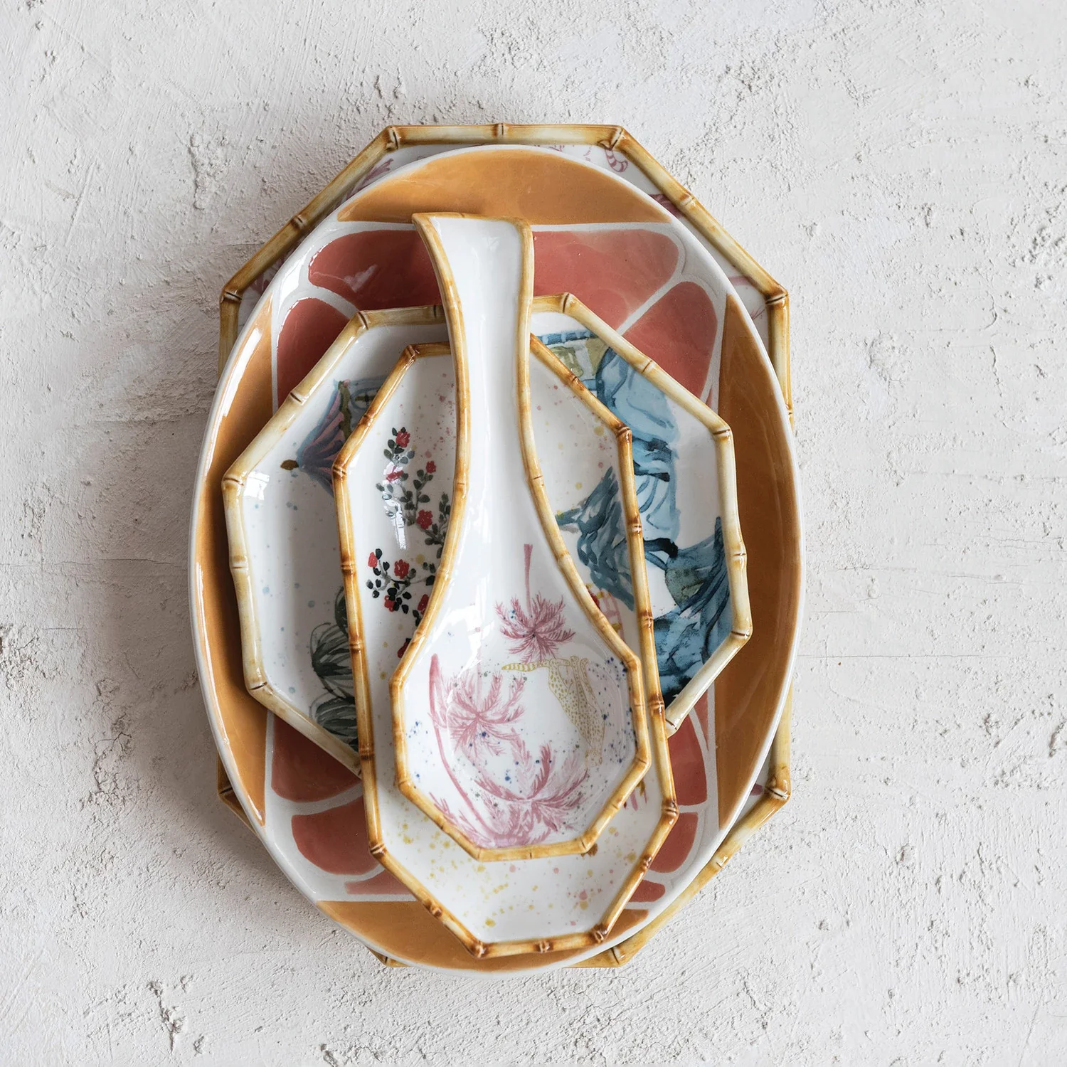 Spoon Rest with Palm Trees, Cheetah & Bamboo Style Edge - Image 2