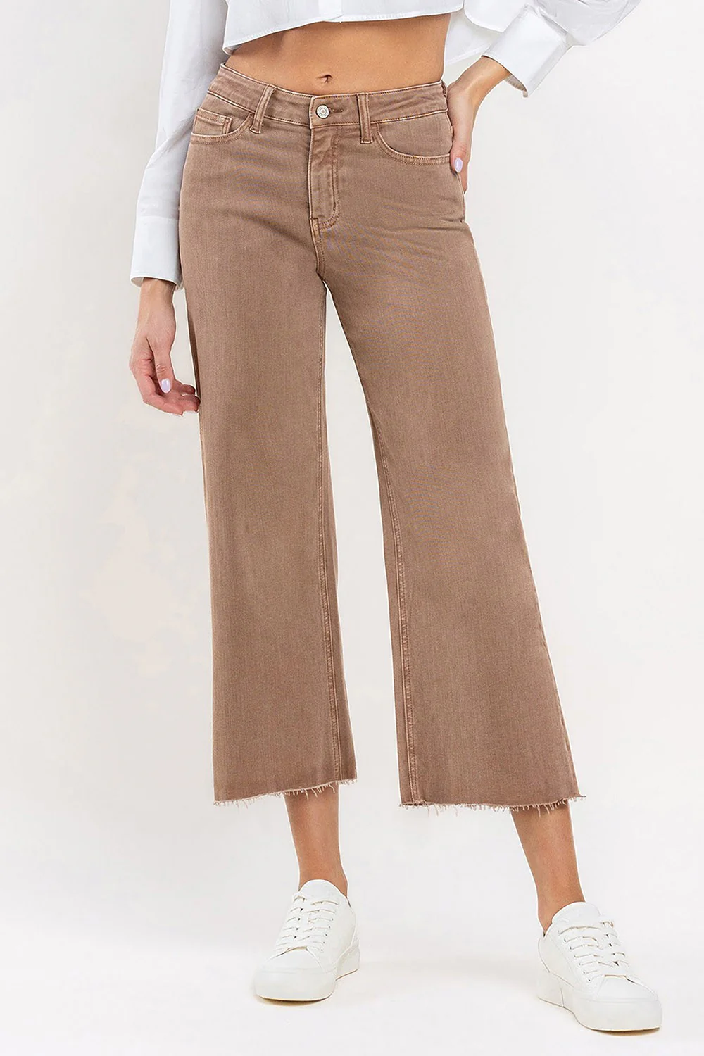 Stella High Rise Crop Wide Leg Jeans