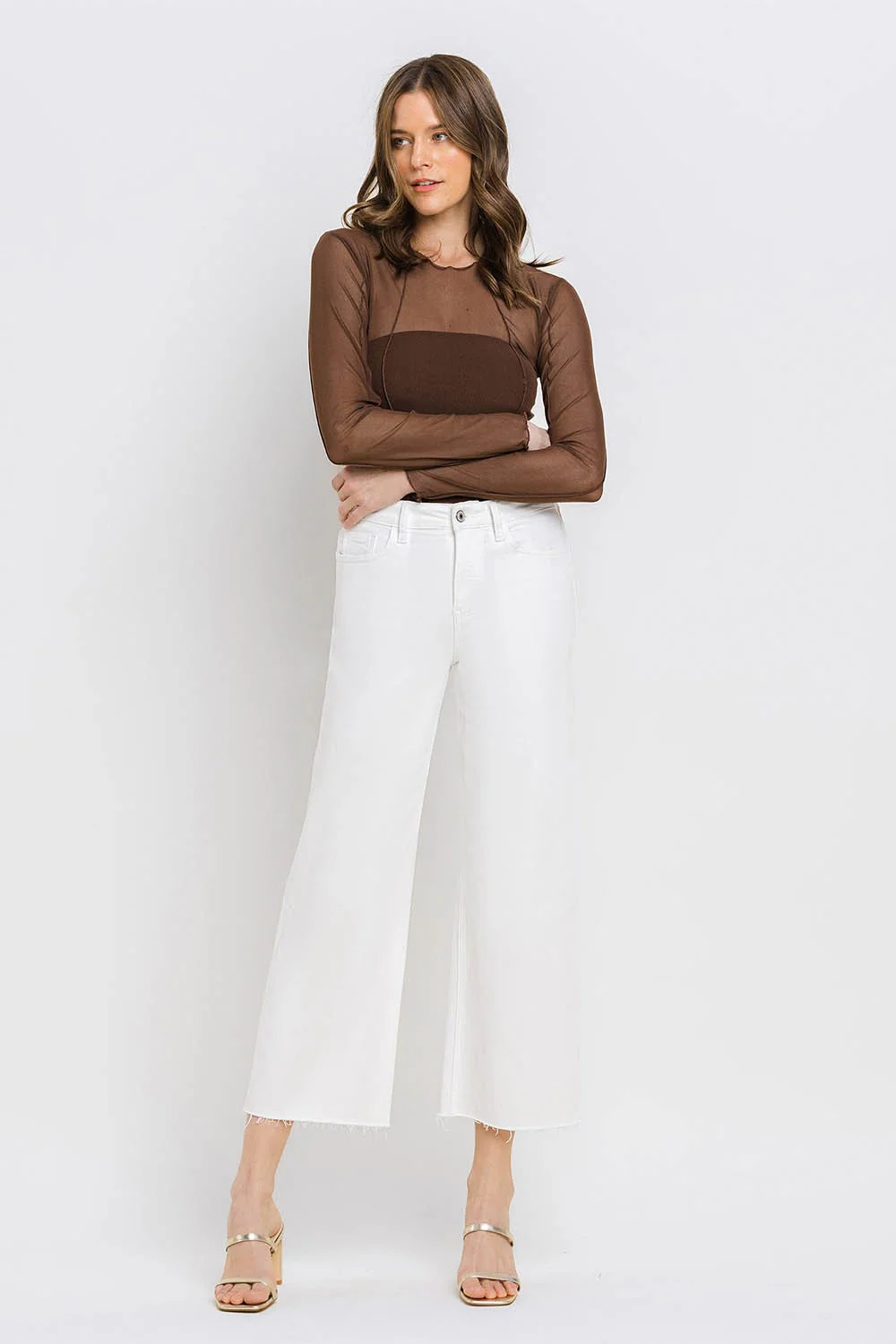 Stella High Rise Crop Wide Leg Jeans - Image 10