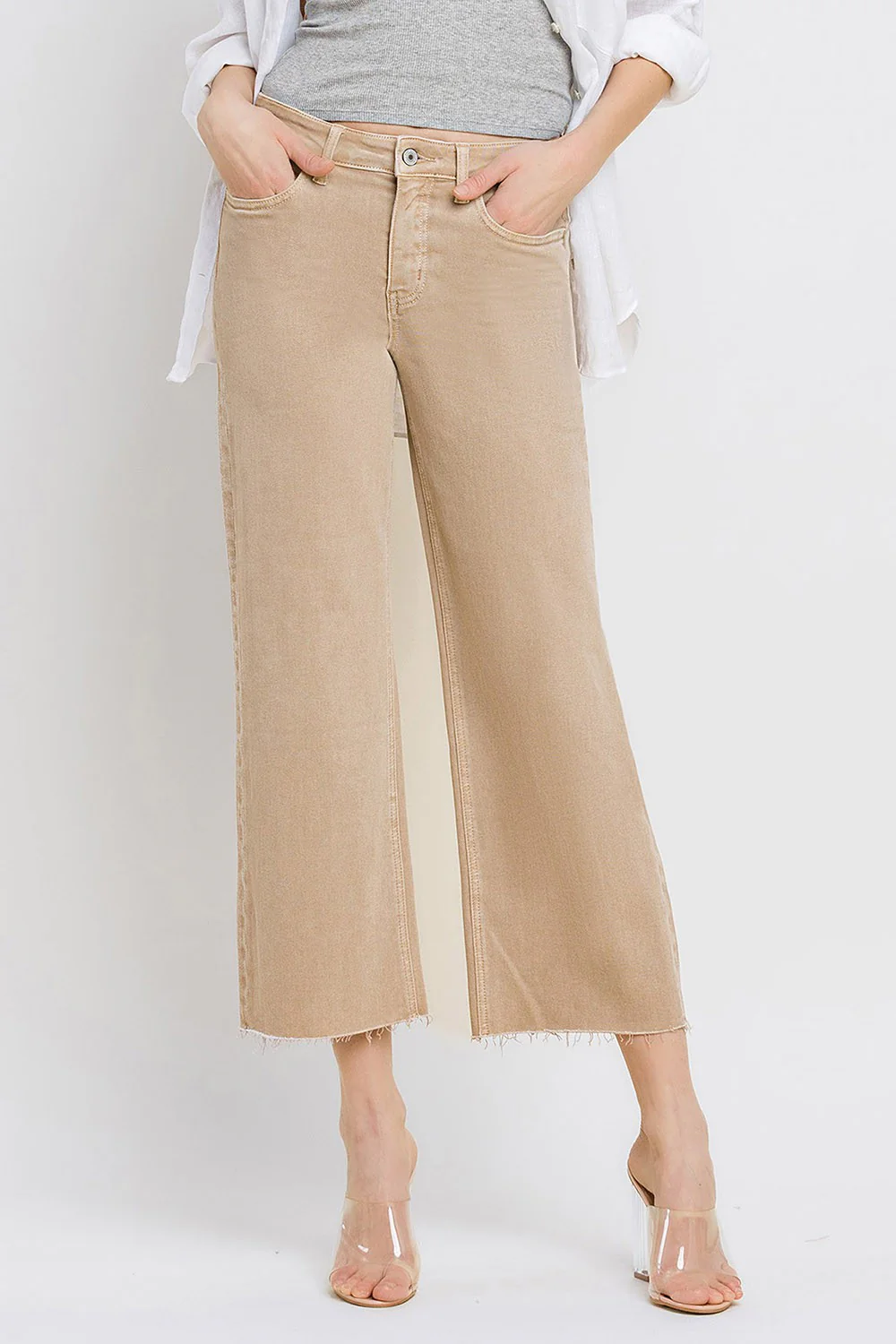 Stella High Rise Crop Wide Leg Jeans - Image 20