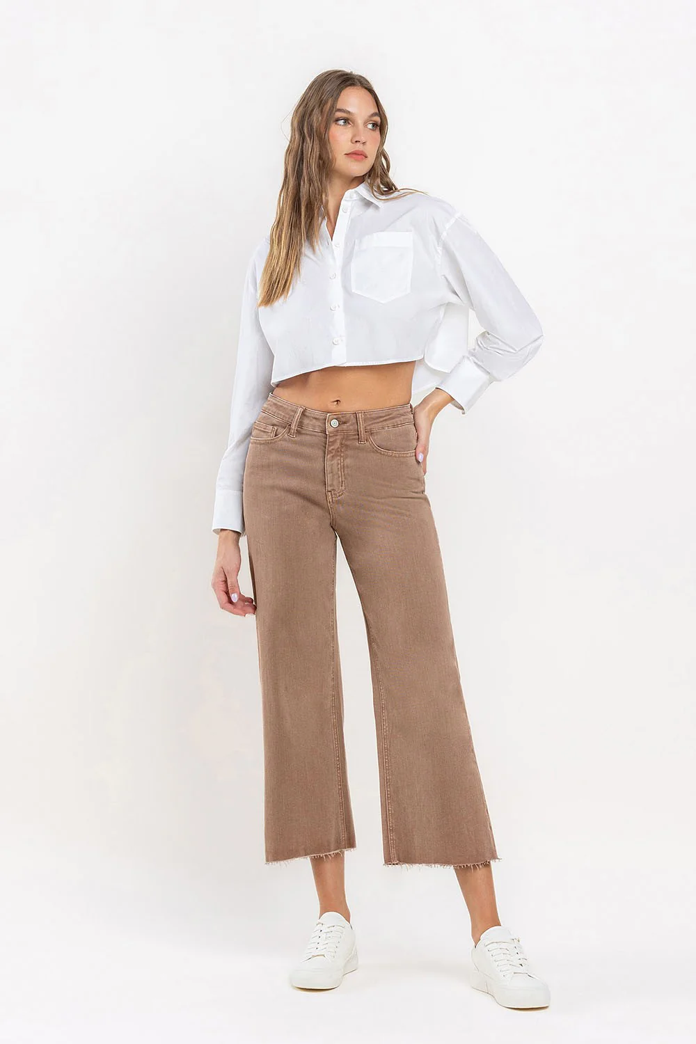 Stella High Rise Crop Wide Leg Jeans - Image 25