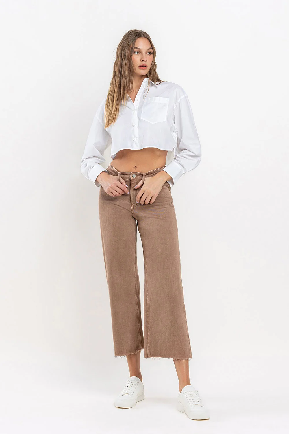Stella High Rise Crop Wide Leg Jeans - Image 26