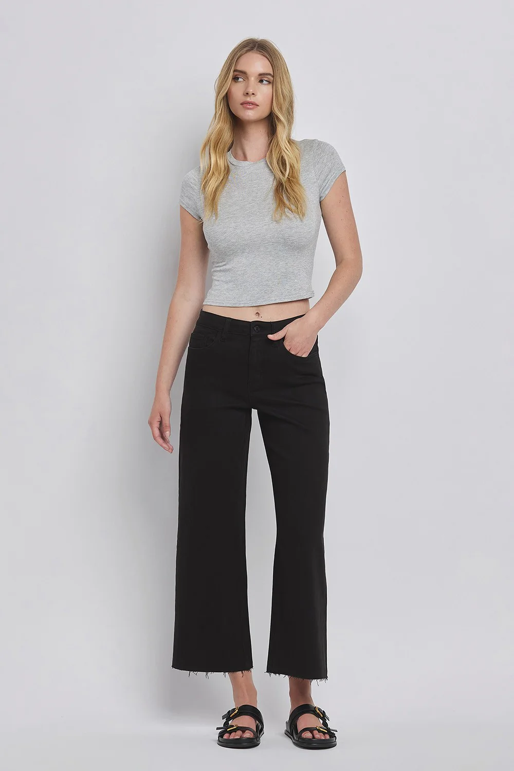Stella High Rise Crop Wide Leg Jeans - Image 34