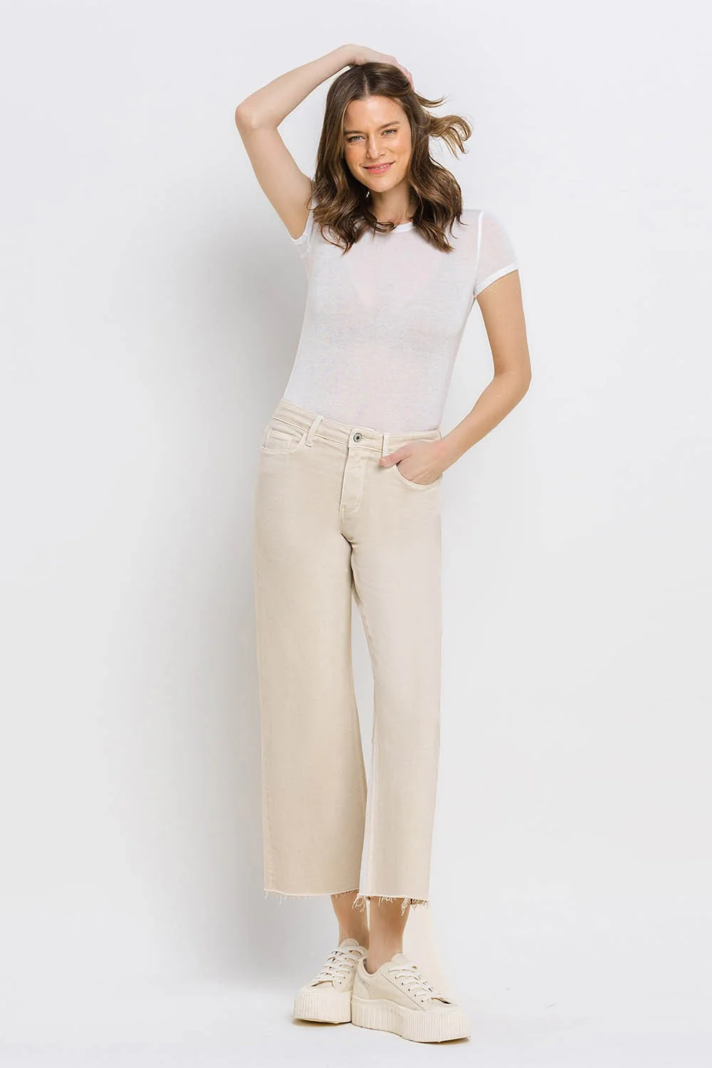 Stella High Rise Crop Wide Leg Jeans - Image 36