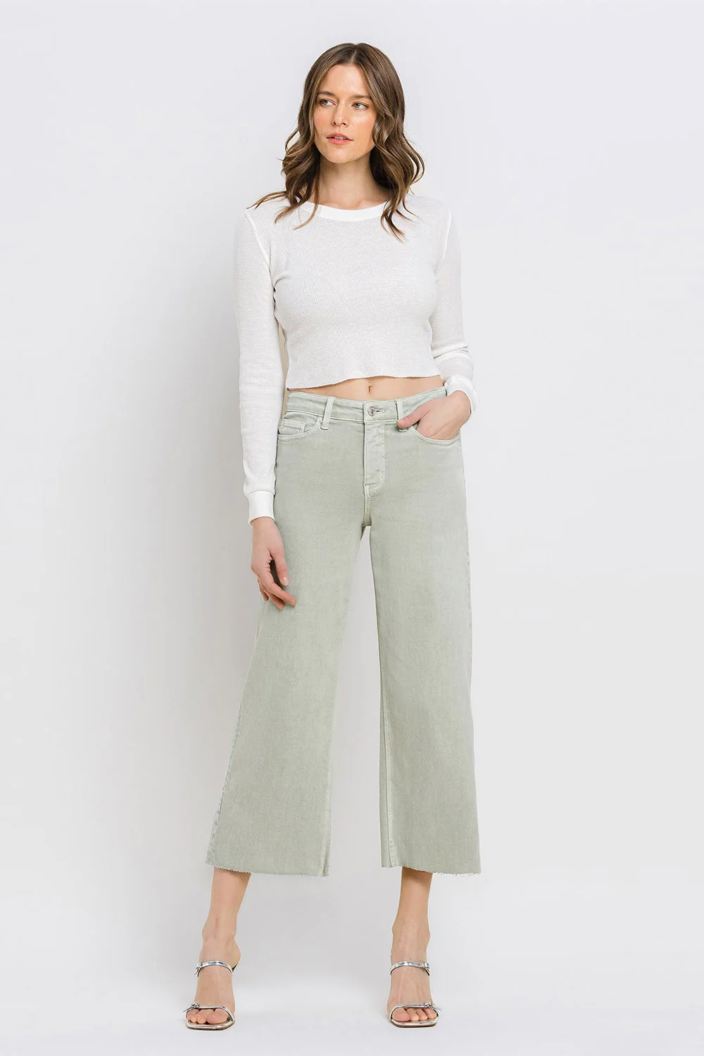 Stella High Rise Crop Wide Leg Jeans - Image 42