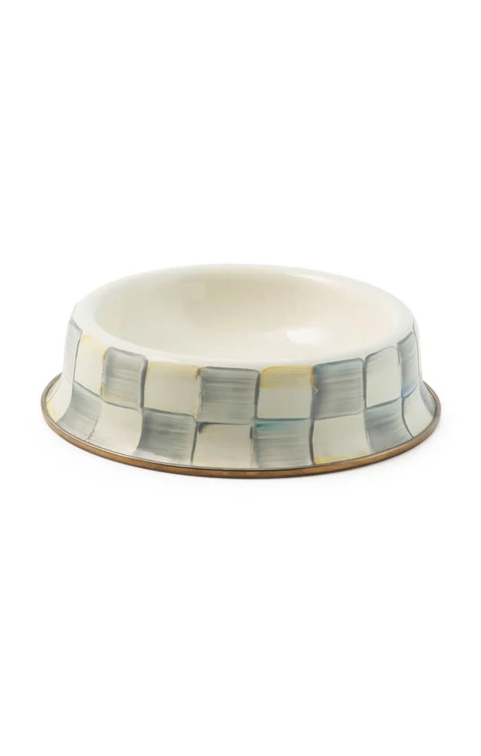 Sterling Check Enamel Cat Dish
