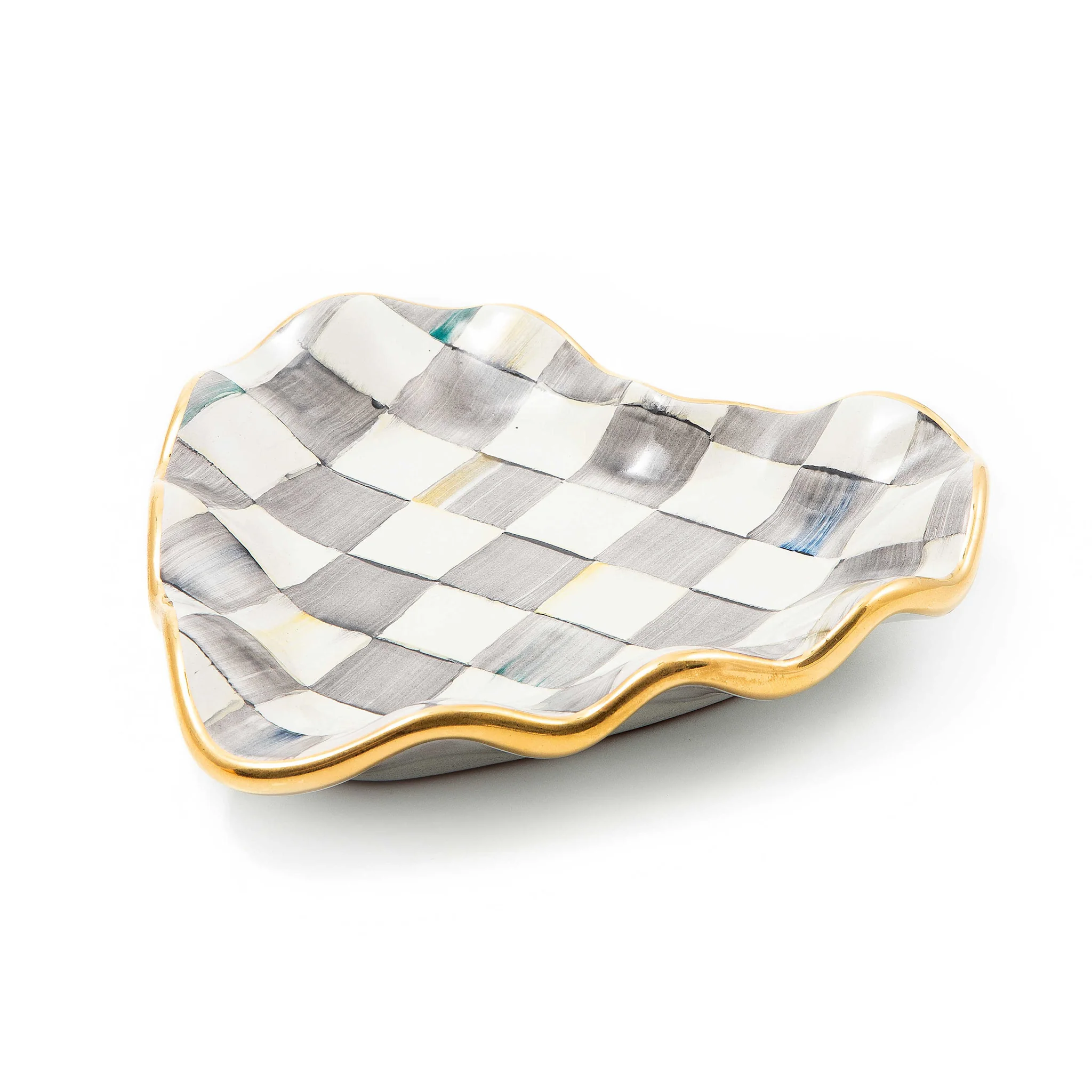 Sterling Check Fluted Heart Plate - Image 2