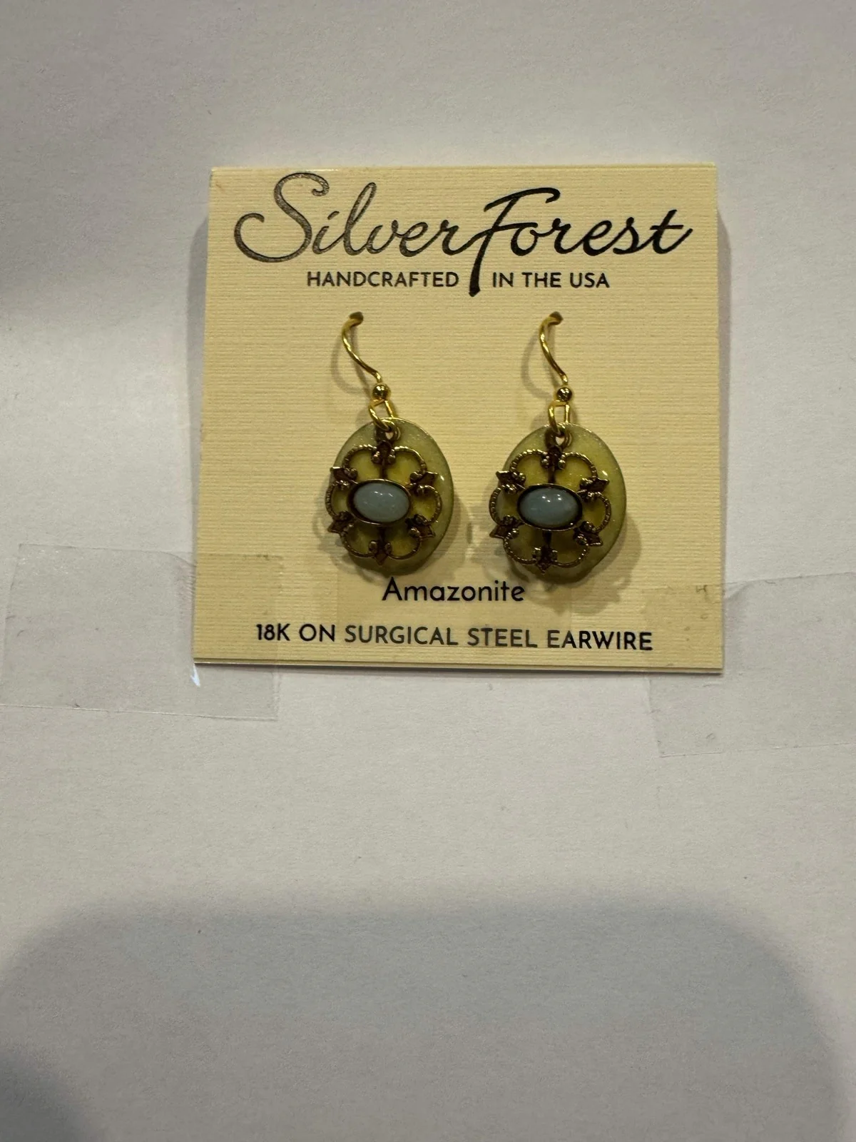 Stone on Filigree & Oval Earrings