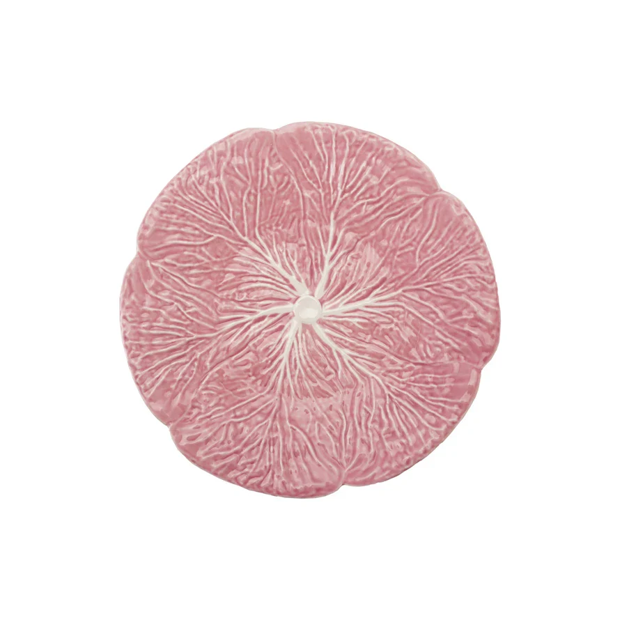 Stoneware Cabbage Shaped Plate - Pink