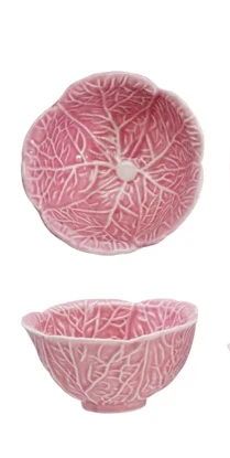 Stoneware Cabbage Shaped Prep Bowl Pink