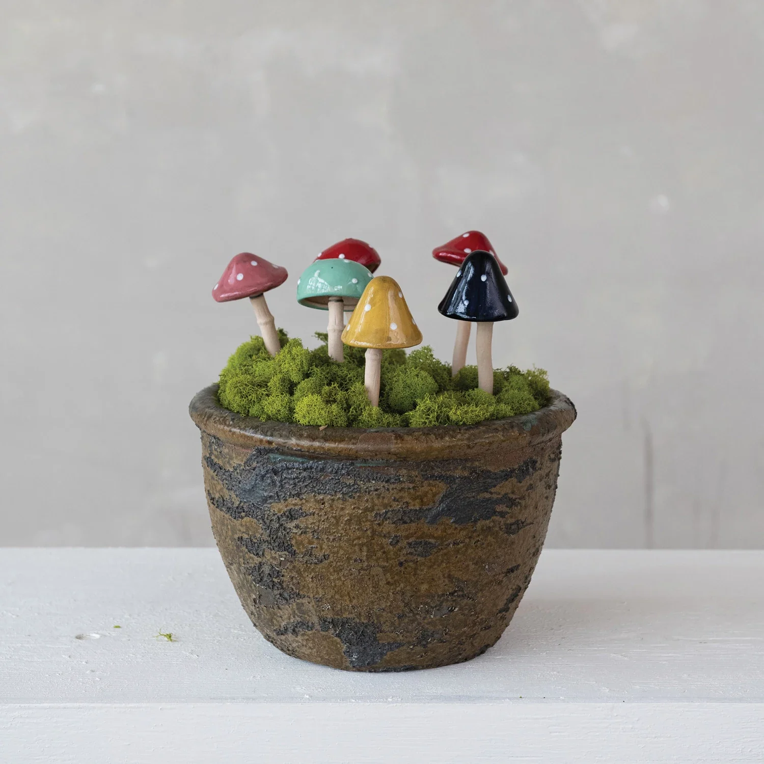 Stoneware Mushroom Plant Stake - Sold Individually - Image 2