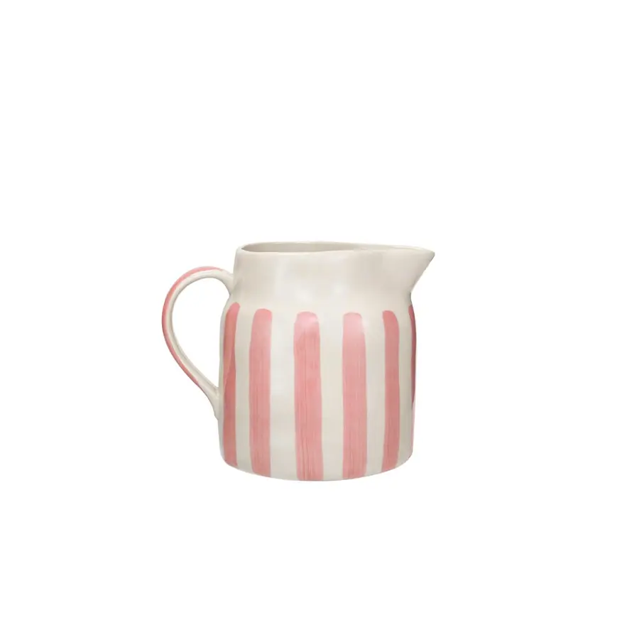 Stoneware Pitcher with Stripes