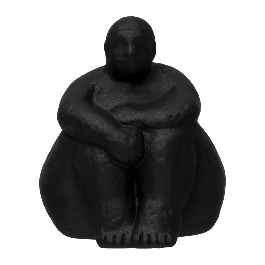 Stoneware Woman Sitting Sculpture