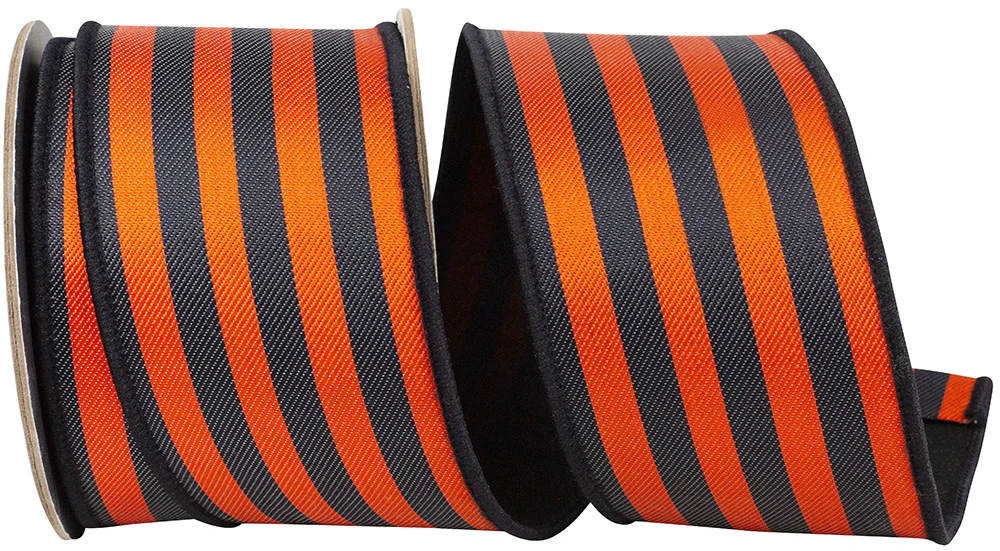 2-1/2Stripe Vertical Twill Deluxe Dupioni Backed Wired Edge Ribbon - Image 3