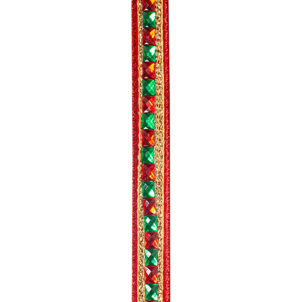 Sumptuous Jewel Accent Deluxe Metallic Backed Wired Edge Ribbon - Image 2