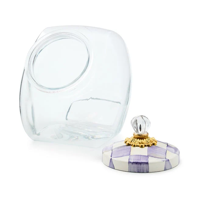 Sweets Jar with Violet Check Lid - Image 2