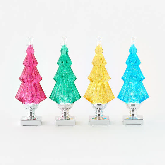Swirly Glittered Tree On Base
