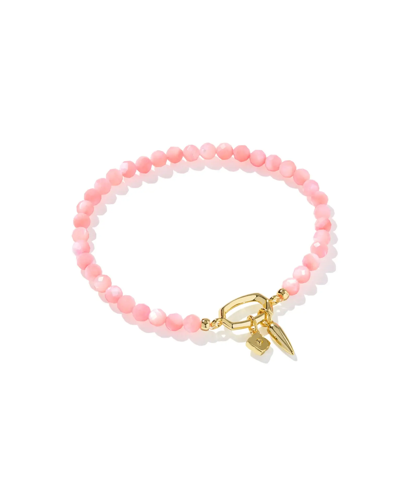 Sylvia Stretch Bracelet - Gold Pink Chalcedony