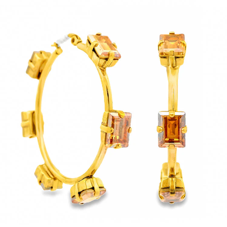 Talia Hoops in Antique Gold - Image 2