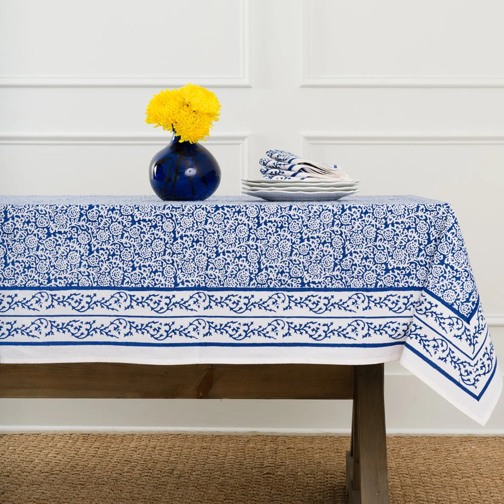 Tapestry Dark Blue Tablecloth - Image 5
