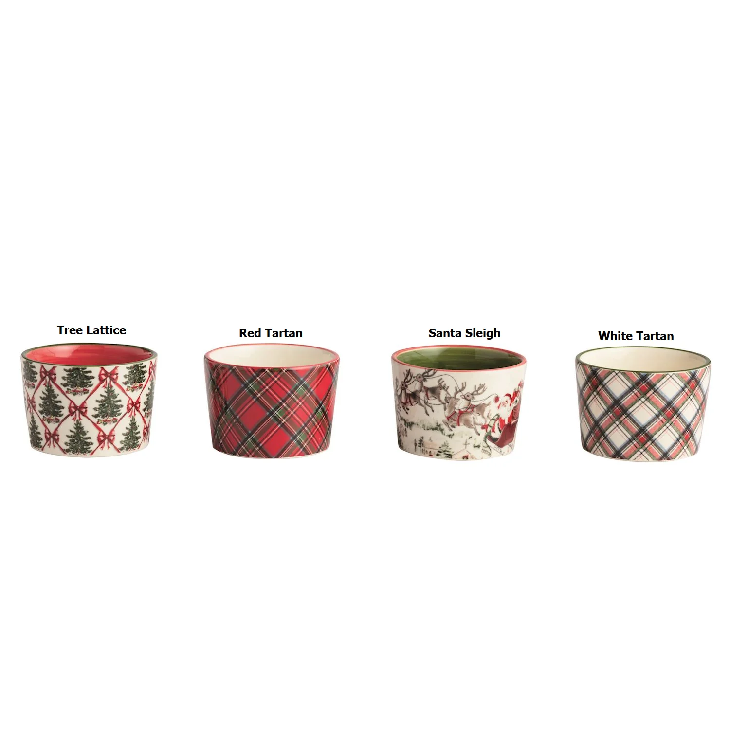 Tartan Christmas Tidbit Dishes