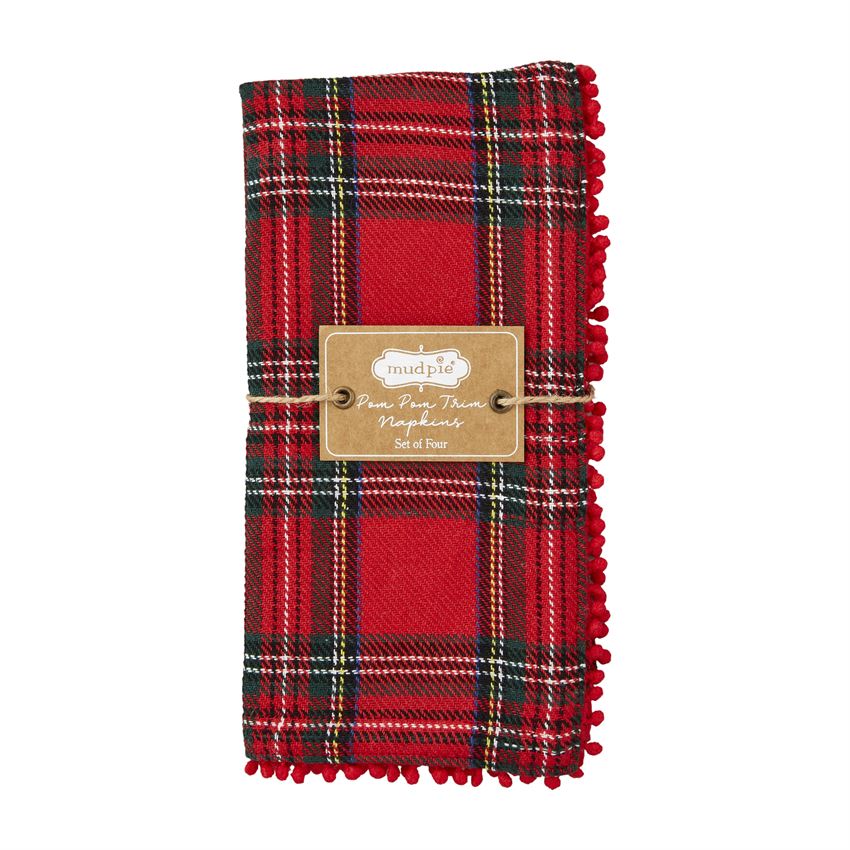Tartan Pom Trim Napkin - Image 2