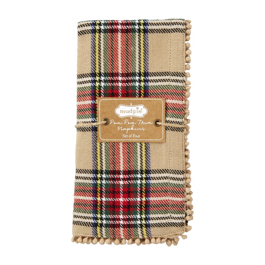 Tartan Pom Trim Napkin - Image 3