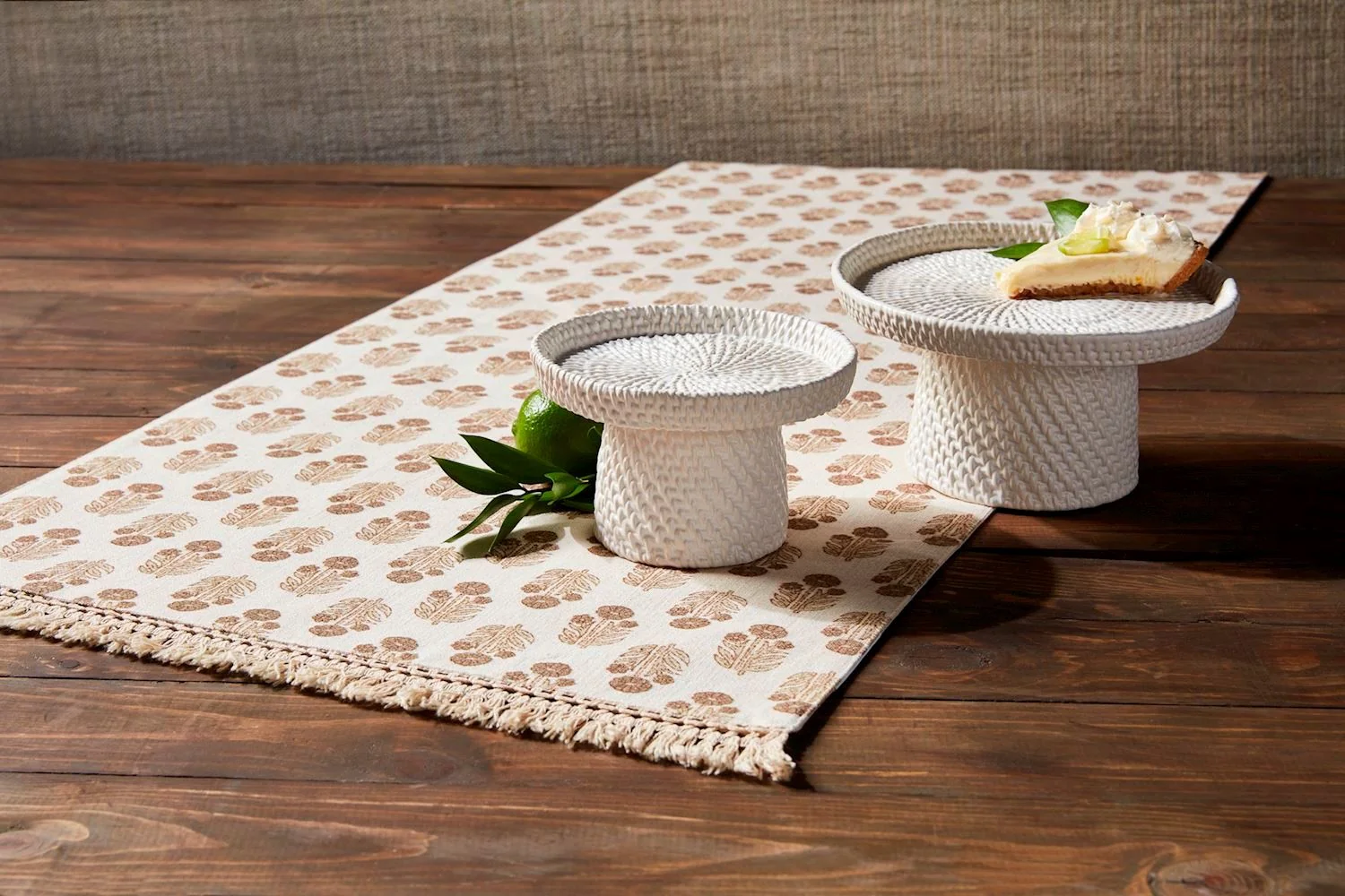 Taupe Block Print Runner - Image 2