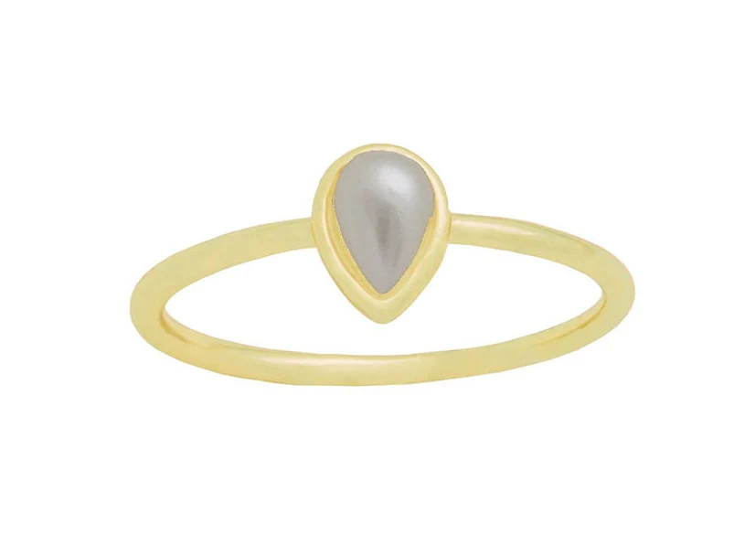 Teardrop Pearl Gold Layers Ring - Image 5