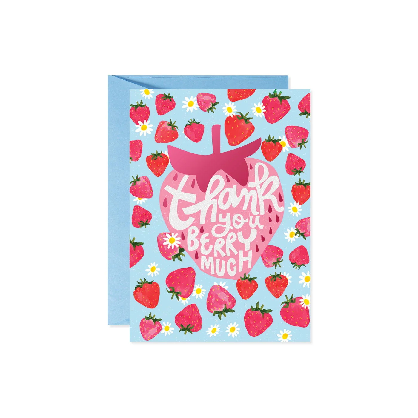 Thank You Straw-Berry Much Thank You Card
