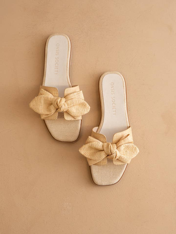 The Ginny Textured Bow Slide